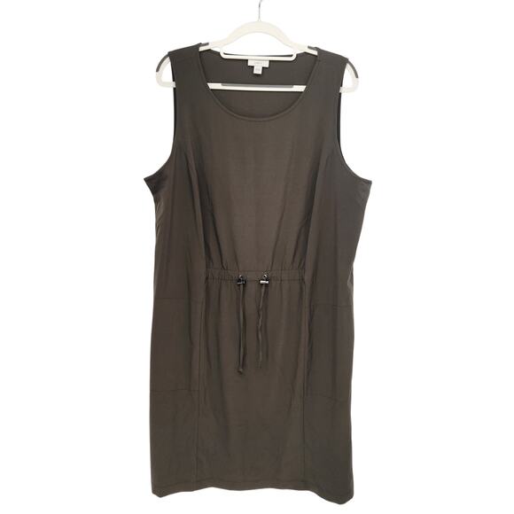 J.Jill Fit Olive Green Pullover On the Go Knee Length Athleisure Dress Women's L - Picture 2 of 9